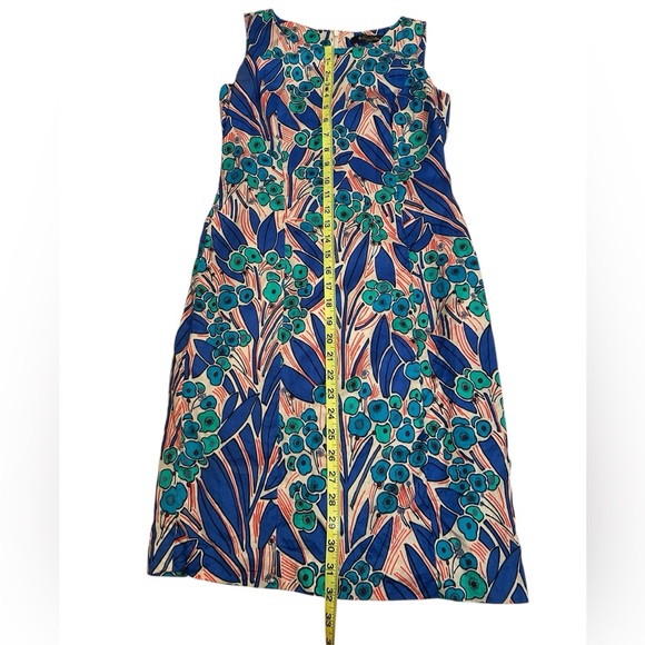 Brooks Brothers Retro Floral Dress size Womens 2 Petite 2P natural fibers - Picture 8 of 8